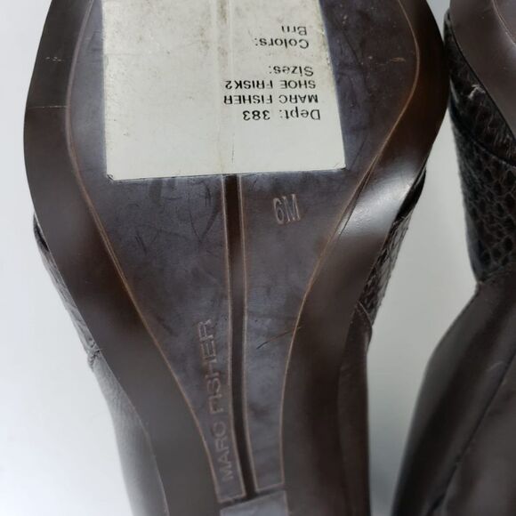 MARC FISHER women's 6 brown D'orsay pointy toe heels - Picture 9 of 10